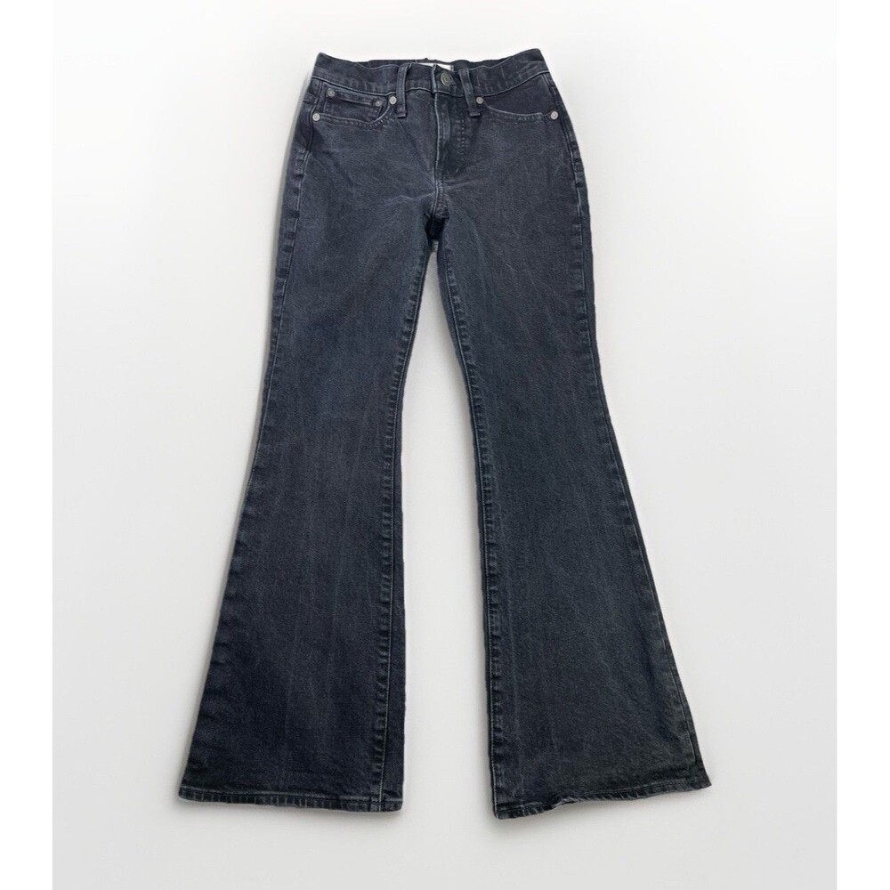 Madewell The Perfect Vintage Jeans Women’s 24 Petite Black Flare Mid-Rise Denim